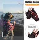 3-Finger Cut Unisex Arrow Fishing Glove Non-Brief Angling Gloves (Black Red)