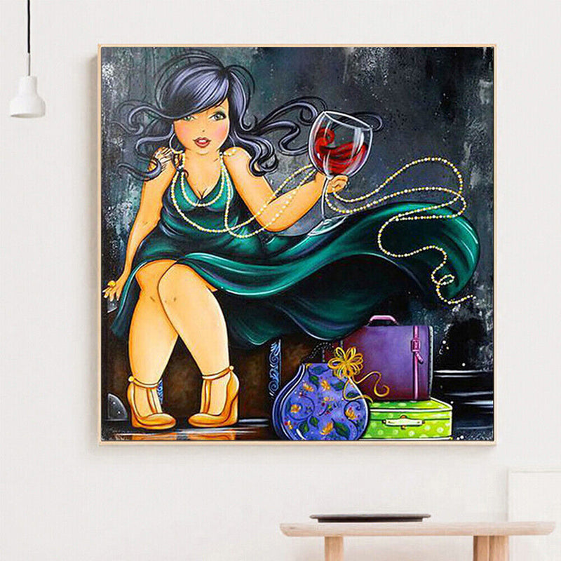 Handmade DIY Full Round Drill Diamond Painting 5D Busty Woman Poster Kit