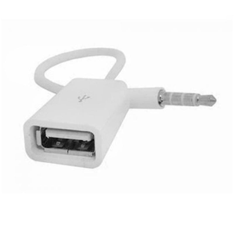 3.5mm Male Audio AUX Jack Plug to USB 2.0 Female Converter Extension Cords X5O4
