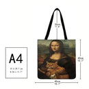 Artistic Figures Printed Shoulder Shopping Bag Casual Large Tote Handbag