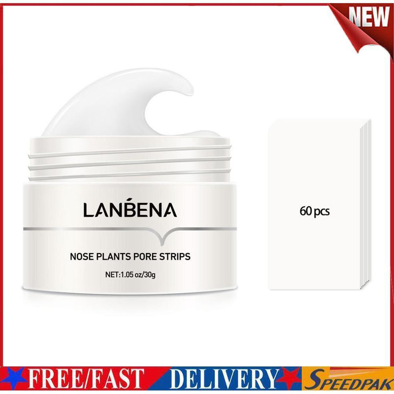 LANBENA 60pcs Blackhead Remover Nose Peeling Masks Pore Cleansing Skin Care