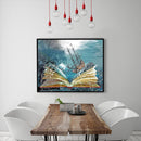 Ship in Book Oil Paint By Numbers Kit DIY Acrylic Painting on Canvas Framel