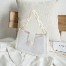 Fashion PU Stone Ladies Shoulder Crossbody Bag Casual Solid Party Wristlet Purse