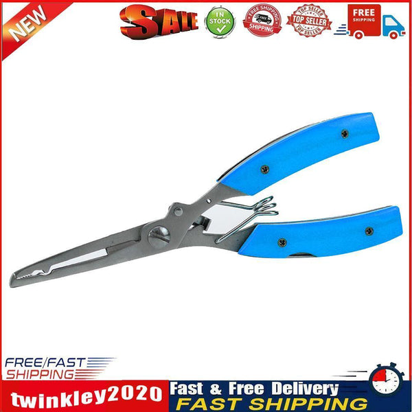 Stainless Steel Fishing Pliers Fishing Line Cutter Hook Remover (Blue) Newly