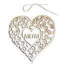 Love Heart Hollow Wood Plaque Pendant Mothers Day Hanging Decor (JM01288)