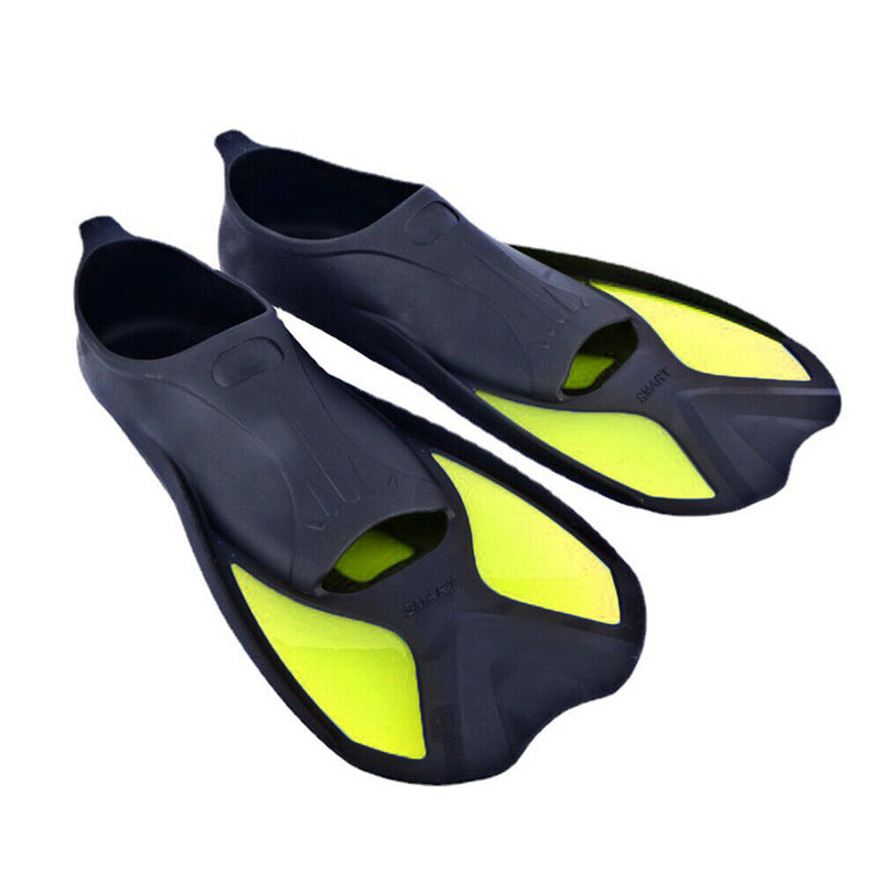 Diving Swimming Fins Adults Flexible Submersible Foot Flippers (Yellow L)