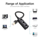 RJ45 1 to 3 Port Ethernet Cable Splitter Connector Extender for Cat 8/Cat7