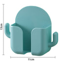 Wall Mounted Organizer Storage Box Hooks Phone Remote Control (Light Green)