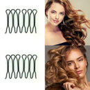 U-shaped Bun Hair Pin Clip Grips Brown Wavy Salon Hairpins Women Accessory A5R5