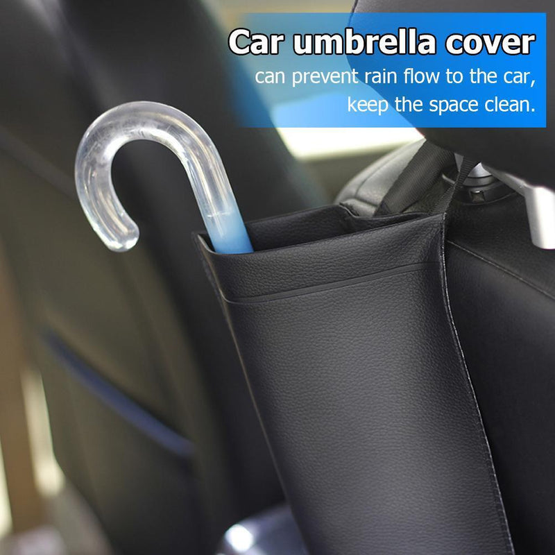 Car Auto Seat Back Umbrella Holder Waterproof Synthetic Leather Storage Bag