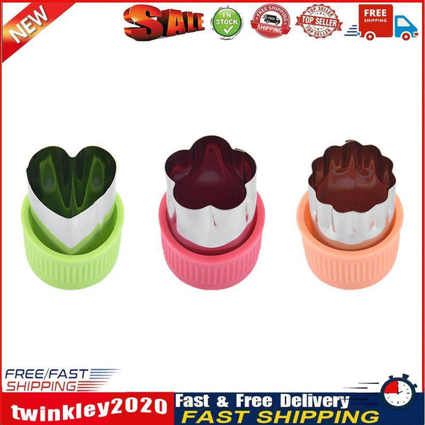 3pcs Star Heart Rabbit Shape Vegetables Cutter Cooking Baking Molds (C) Newly