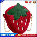 Strawberry Cartoon Shoulder Bags Kids Wool Chain Mini Crossbody Bag (A Red)