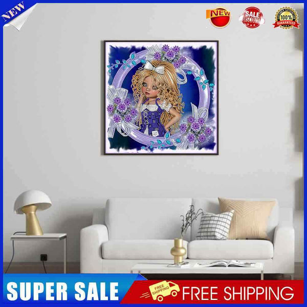 #A Flower Girl Diamond Painting Kits Partial Special Shaped Drill Home Wall Deco