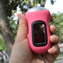 Hand Crank Solar Dynamo Torch Lamp Outdoor Emergency LED Flashlight (pink)
