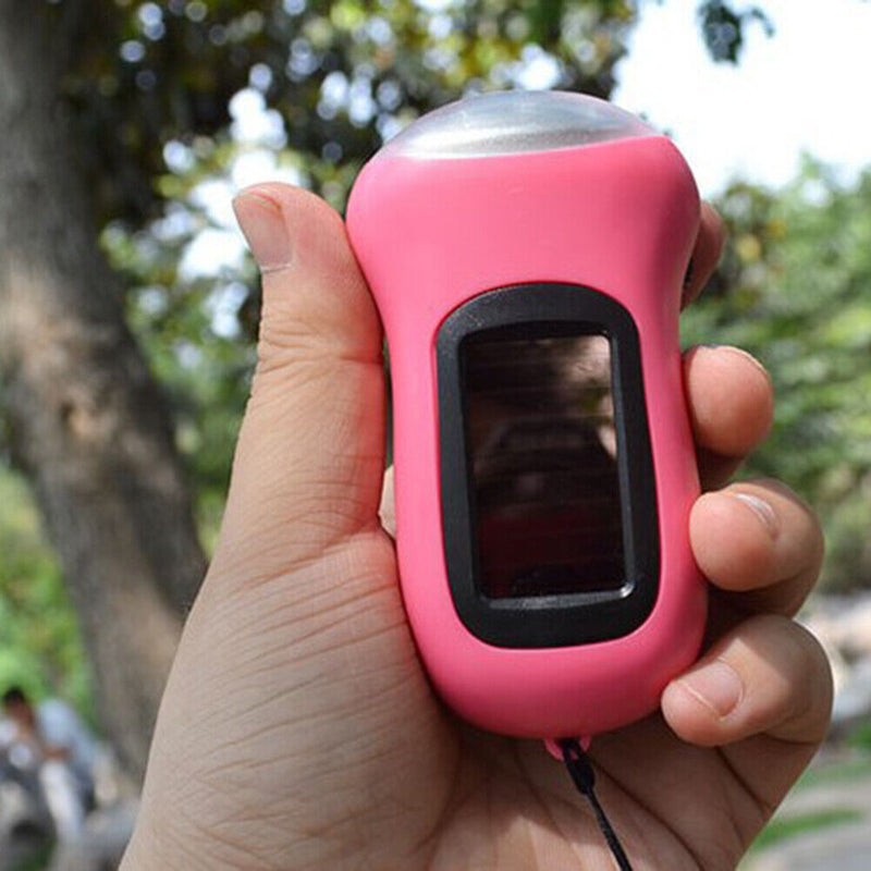 Hand Crank Solar Dynamo Torch Lamp Outdoor Emergency LED Flashlight (pink)