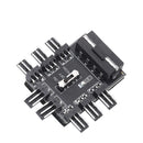 PC Speed Controller Adapter 3-level 12V Power Supply Cooler for 8-way Fans