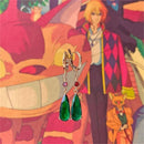Gift Girl Party Jewelry Women Earrings Green Gem Earrings Anime Peripheral