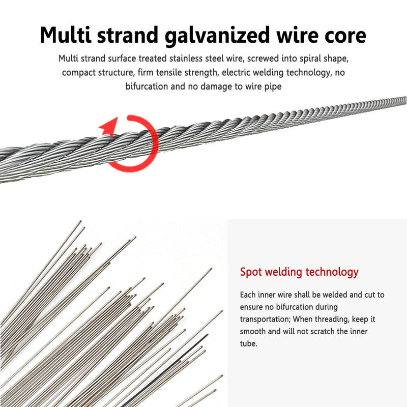 MEROCA Mountain Road Bike Cable Bicycle Brake Inner Wire Tips (Brake Black)