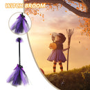Halloween Witch Broom Plastic Witch Broomstick Kid Color Broom (Purple)