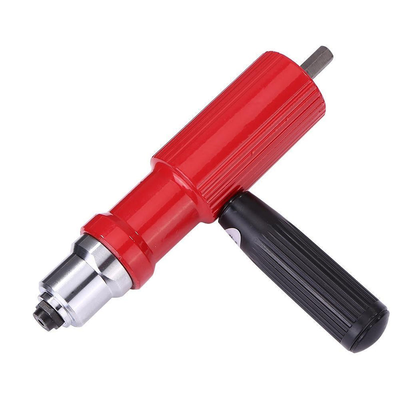 Electric Rivet Nut Gun Riveting Tool Cordless Riveter Adapter Kit (Red) Newly
