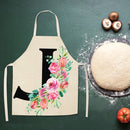 Flower J Printed Linen Apron Waterproof Cooking Bibs Pinafore (82x68cm)