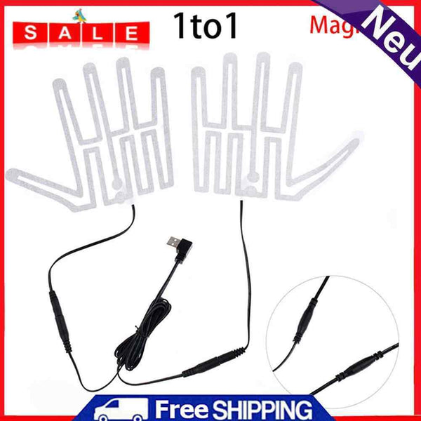 1 Pair 5V Carbon Fiber USB Gloves Heated Pads Winter Thermal Handheld Warm Heater