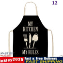 My Kitchen My Rules Printed Apron Kitchen Bibs Household Cleaning Pinafore Newly