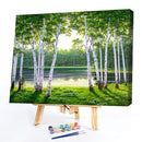Painting By Numbers Kit DIY Woods Hand Painted Canvas Oil Art Picture Ornamen