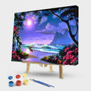 Painting By Numbers Kit DIY Bright Moon Hand Painted Canvas Oil Art Picture