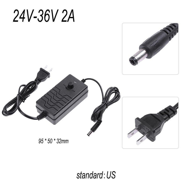 AC to DC Adapter 24-36V 2A Adjustable Power Supply Speed Controller(US)