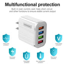 4 Port USB Wall Charger Portable Phone Tablet 3.1A Power Adapter (US White)