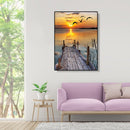 Painting By Numbers DIY Seagull Bridge Canvas Oil Wall Art Picture Ornaments Kit