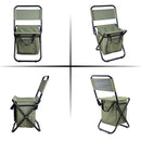 Folding Chair Ice Cooler Picnic Bags Hiking Camping Fishing Stool (Green)