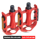 1 Pair Bearings Bicycle Pedals MTB Mountain Road Bike Flat Pedals (Red) Newly