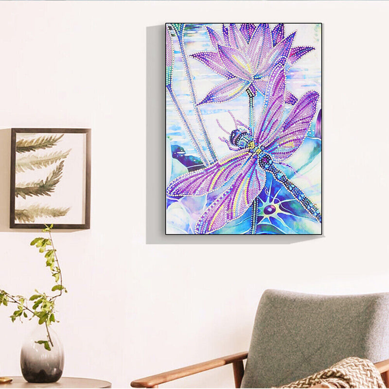 5D DIY Special Shaped Diamond Painting Dragonfly Cross Stitch Mosaic Kits Newly