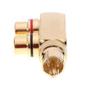 Gun Shape RCA 1 Male to 2 Female AV Audio Video Splitter Adapter Connector