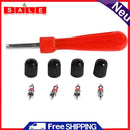 4 Valve Cores+4 Valve Caps+1 Valve Stem Screwdriver Repair Set for Car Bike Bus