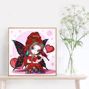 5D DIY Part Special Drill Diamond Painting Cartoon Girl Drawing (Pink)