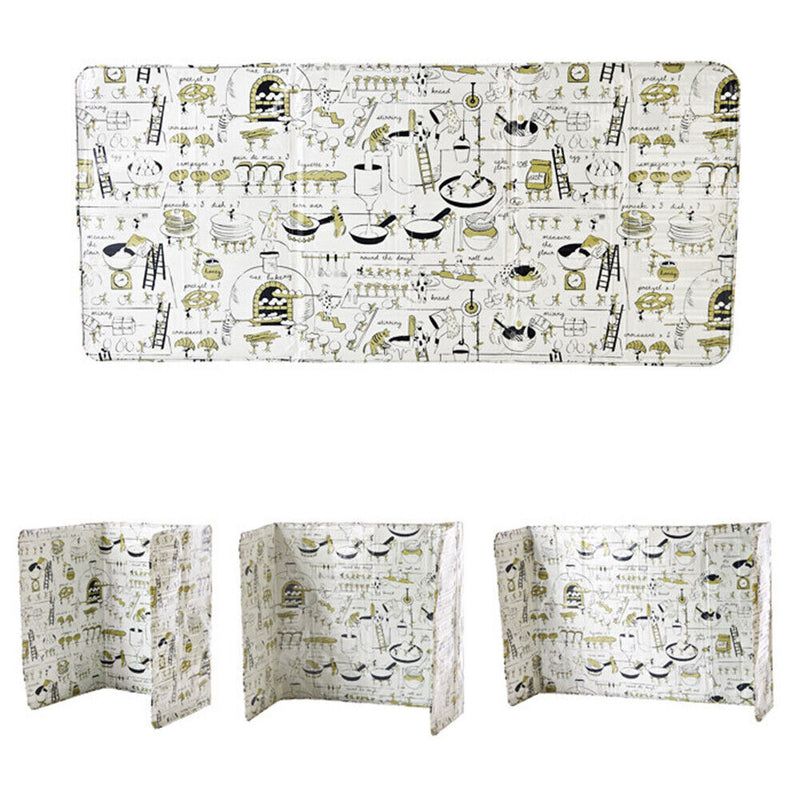 Kitchen Oil Splatter Aluminium Foil Gas Stove Foldable Baffle Plate (A)