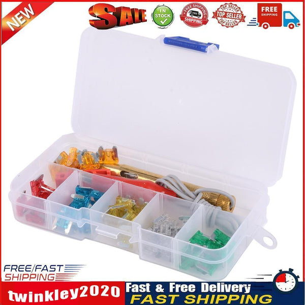 60pcs Car Micro Fuse Assortment Auto Blade Fuses with Test Pen+Clip+Box Newly