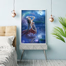 3 Beaches DIY Full Embroidery Set Beauty Mermaid Printed Cross Stitch Home Decor