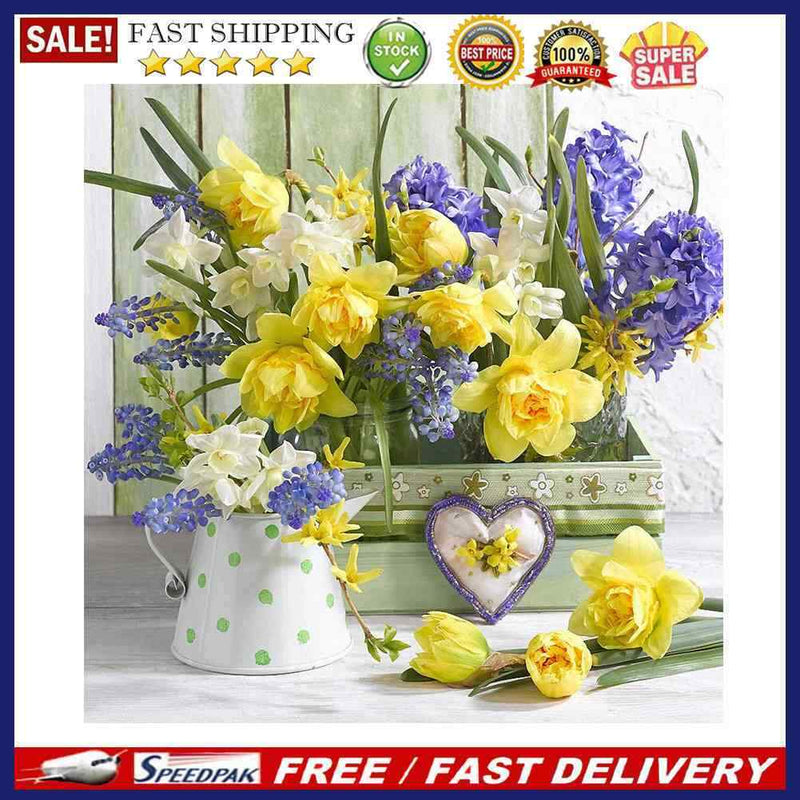 Full Cross Stitch 11CT Cotton Thread DIY Flowers Handmade Stamped Needlework