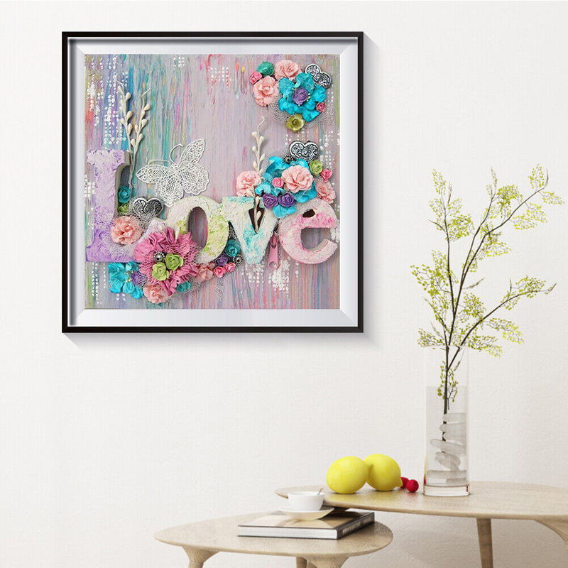 Word Love Oil Paint By Numbers Kit DIY Acrylic Frameless Picture On Canvas