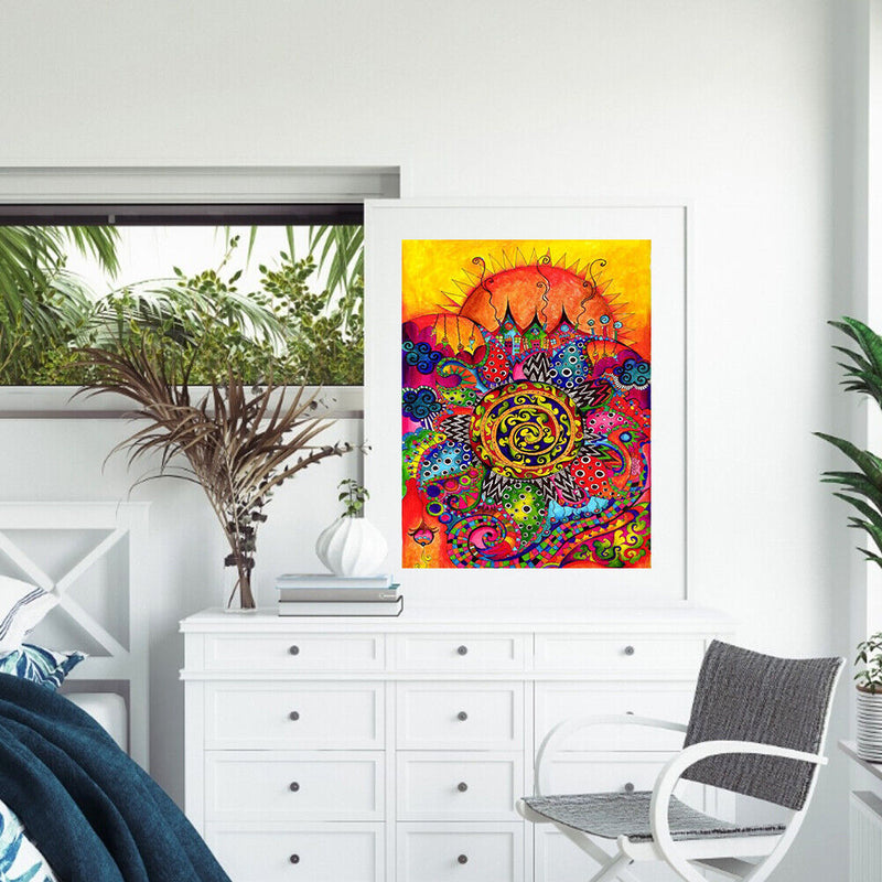 Abstract Sun Flower Oil Paint By Numbers Kit DIY Frameless Drawing for Adul