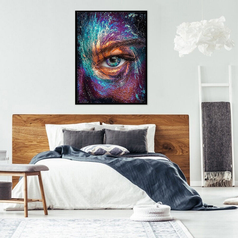 Home DIY Hand Painted Paint By Numbers Oil Canvas Pictures Starry Sky Eyes