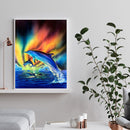 DIY Diamond Painting Dolphins Aurora Full Drill Rhinestone Mosaic Art Picture