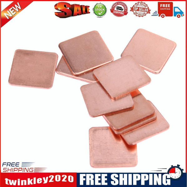 10 pcs 20mmx20mm 1.0mm  Heatsink Copper Shim Thermal Pads for Laptop