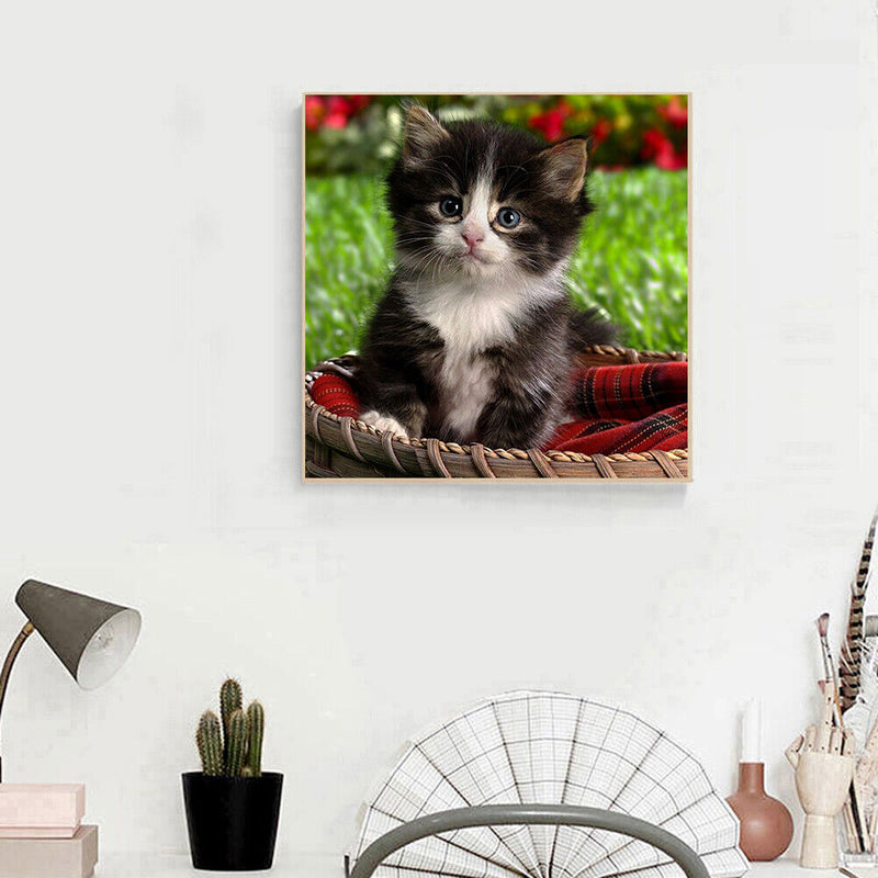 5D DIY Full Drill Diamond Painting Lovely Cat Cross Stitch Needlework Set Decor