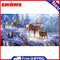 Full Drill Round Diamond Painting Kit DIY 5D Mosaic Snow Deer Rhinestone Picture