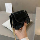 3pcs Leather Mini Shoulder Bags Women Chain Messenger Bags (Black)